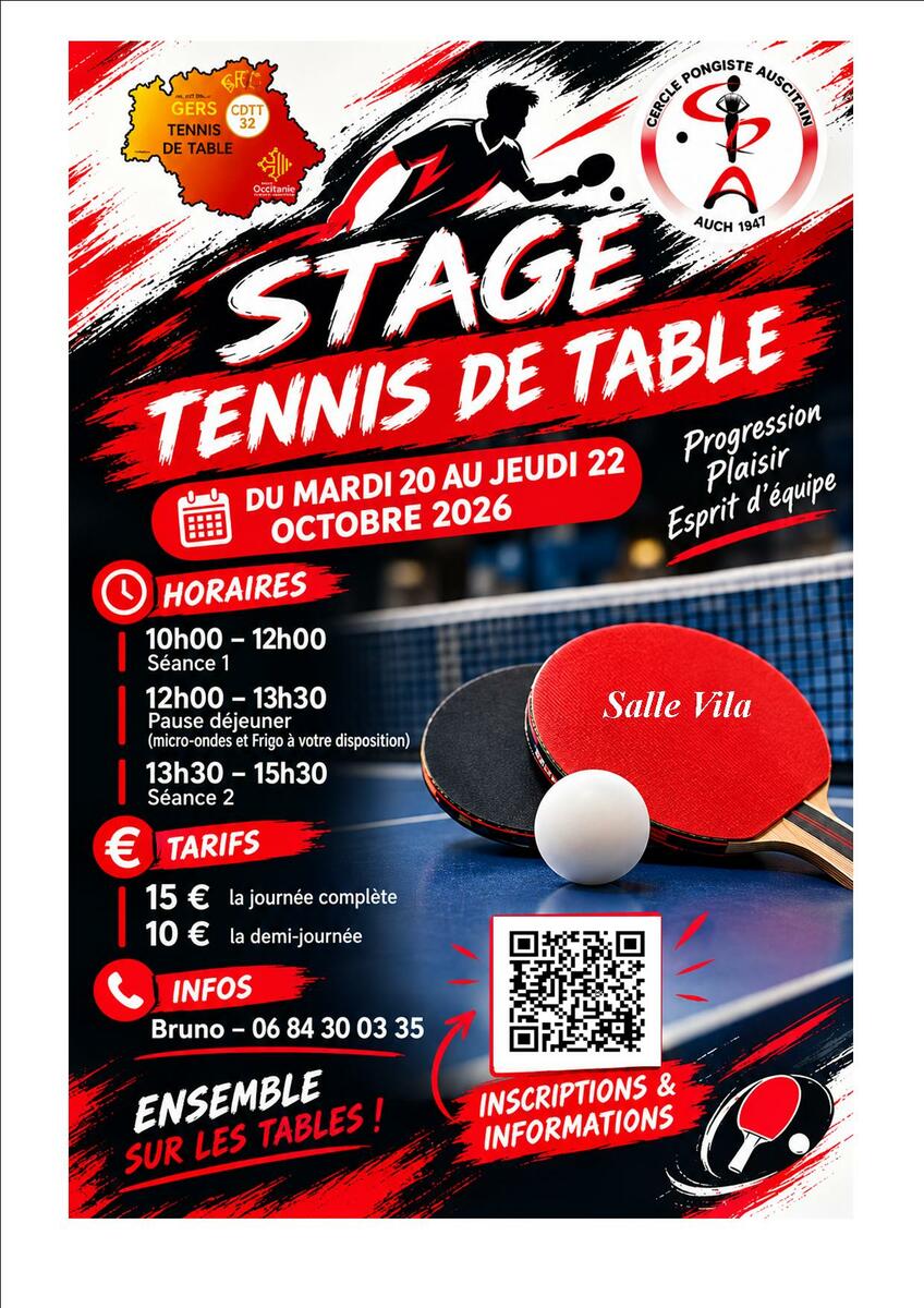STAGE TOUSSAINT + ouverture de la salle (séance libre)