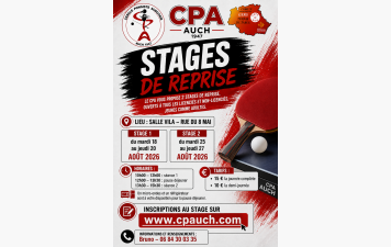 Reprise d'entrainements (STAGE) + infos 2026-2027